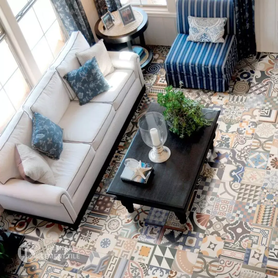 Gạch lát nền đẹp cho phong cách thiết kế hoa văn cổ điển